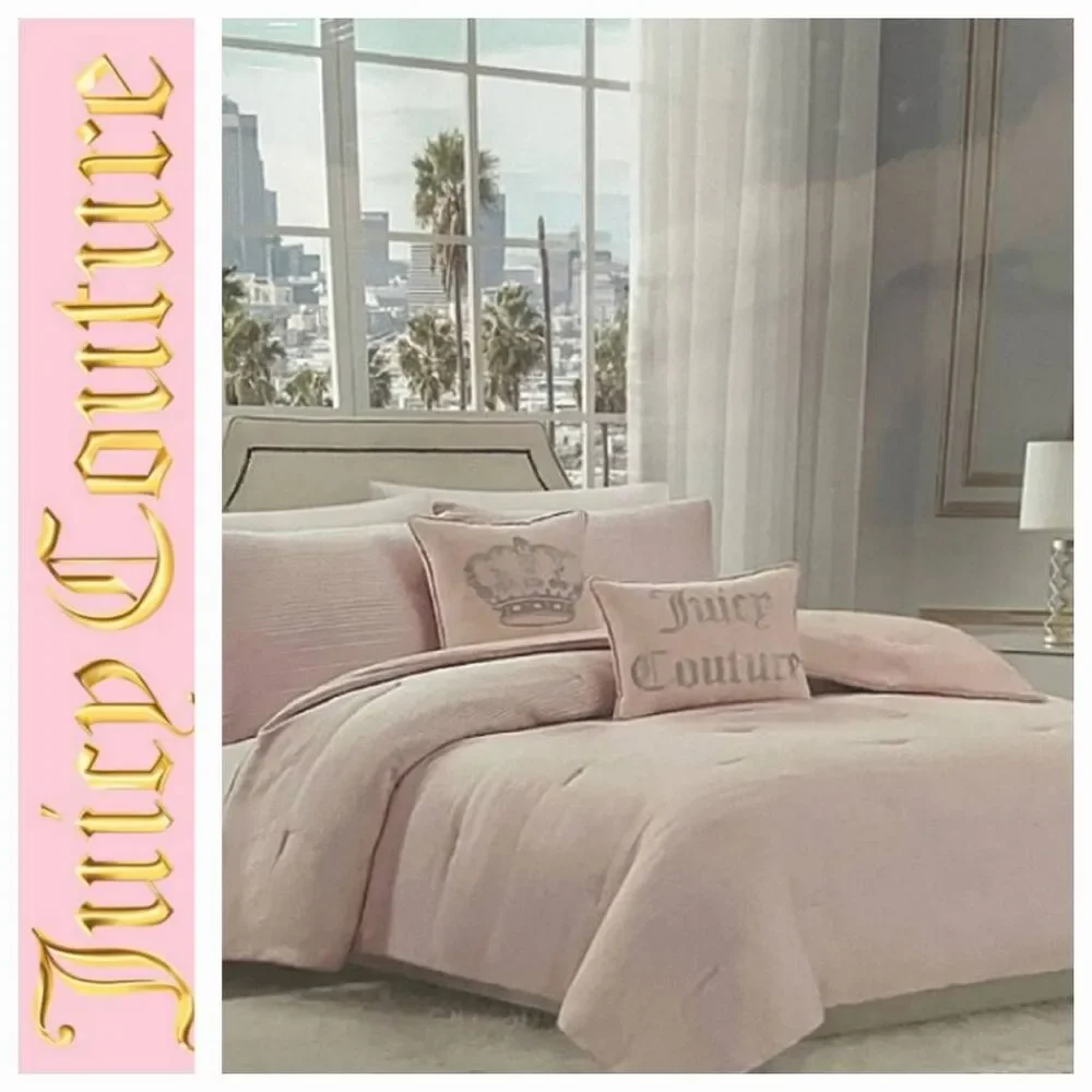 Juicy Couture Home Rose' Collection Sequin Jacquard Designer Bed Set